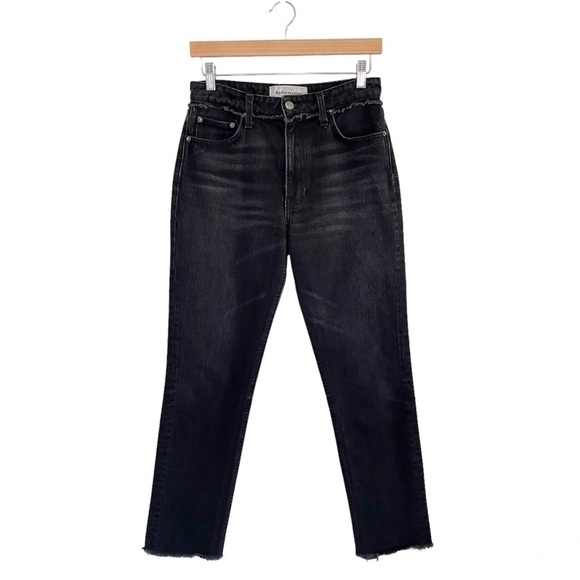 Reformation Julia Cropped Cigarette Frayed High Waist Jean Euphrates 26 - Picture 4 of 16